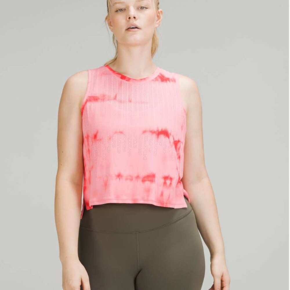 Lululemon Train to Be Tank Rain Marble Dye Raspberry Cream Medium 8